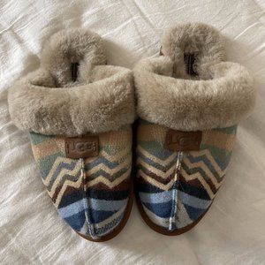 UGG Pendleton Slippers Scuff Scuffette Rare Edition Blanket Design Women's US 8